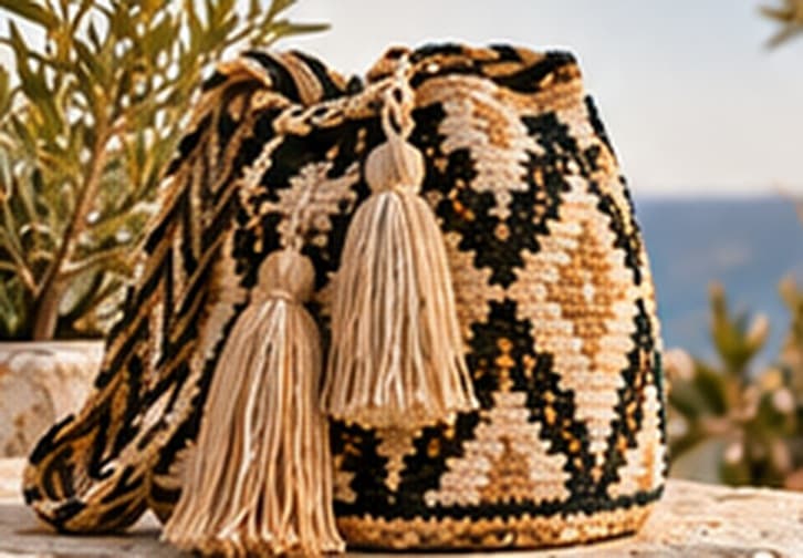 Bolso tejido de rombos, categoría bolsos.