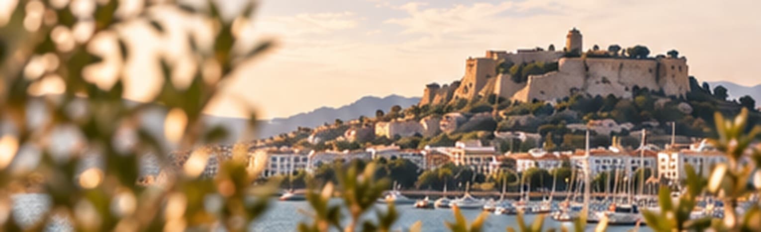 Castillo de Dénia al atardecer.