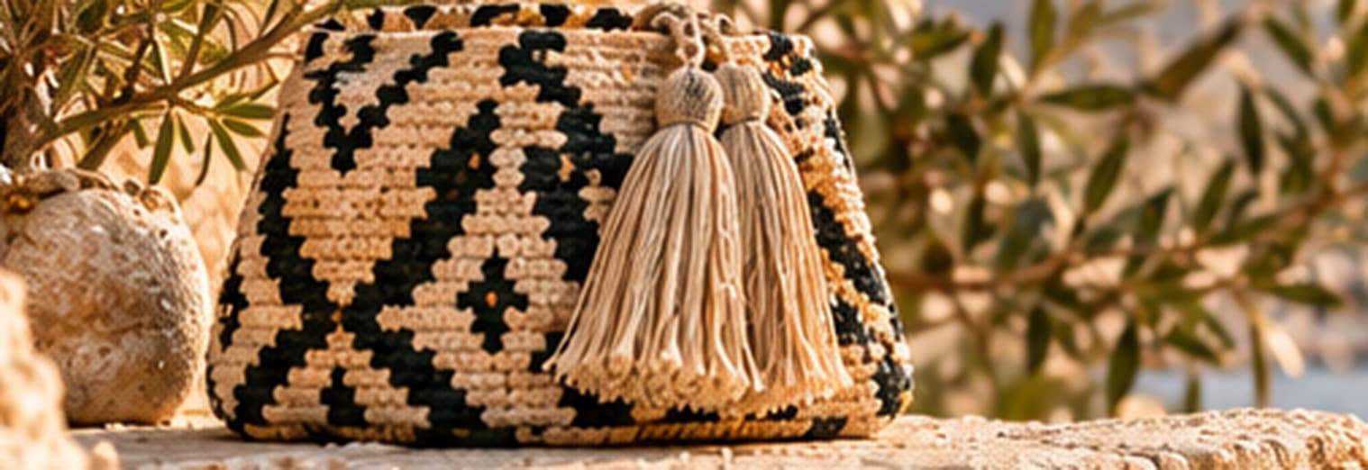 Detalle de tejido artesanal en fibras naturales.